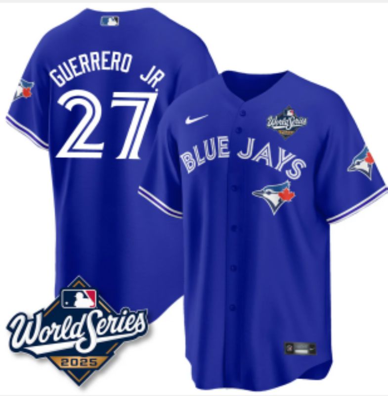 Men 2025 Nike Toronto Blue Jays #27 Guerrero jr Blue Game MLB Jersey 01->toronto blue jays->MLB Jersey